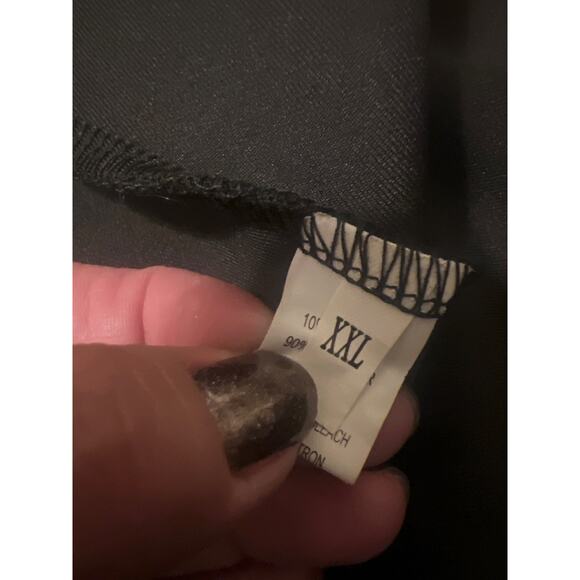 Black Formal Short Sleeve Neck Tie Dress with Side Pockets Size XXL - Picture 9 of 11